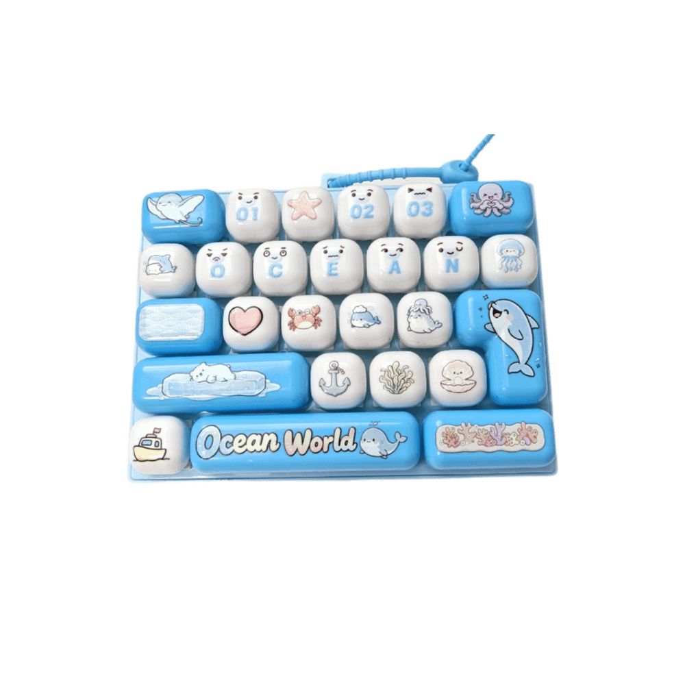 26 Key Decompression Button Toy Cute Design Keyboard Keychain Accessories Gift