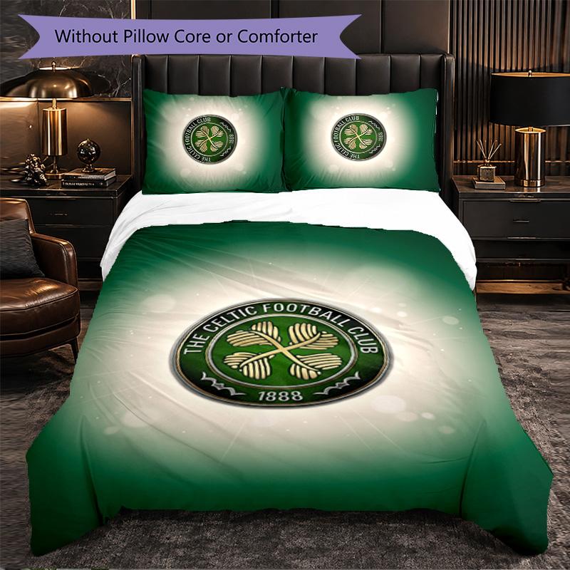 Celtic FC Themed Bedding 3Pcs Duvet Cover Set Decorative Bed Linen For Teen Room Home Decoration