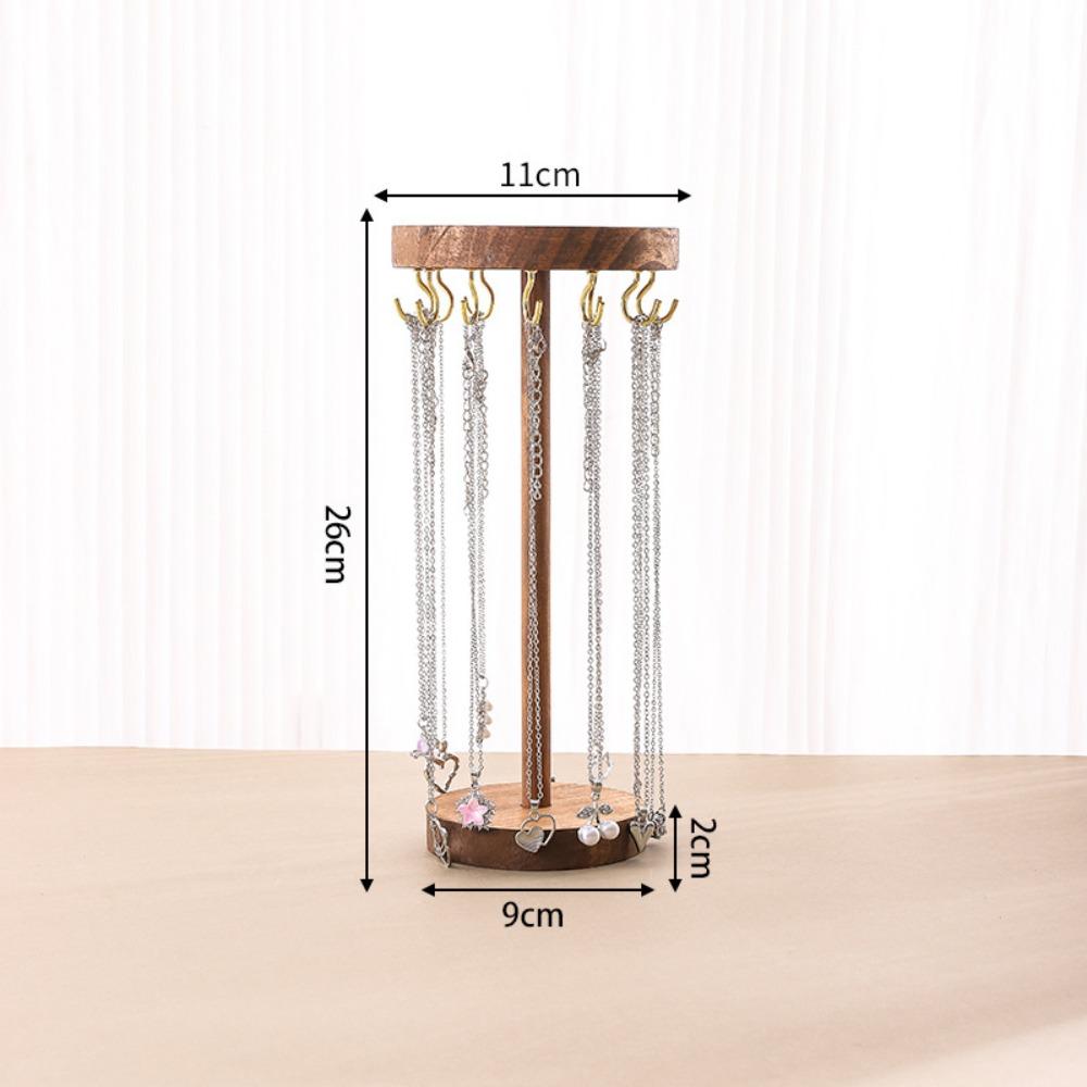 Wood Necklace Organizer Round Bangle Storage Rack New Earrings Shelf  Jewelry