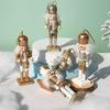 1/5 шт. 12 см Рождественский солдат Мультяшная кукла Подвеска на елку Деревянная рождественская Щелкунчик Украшение Посыпанное порошком