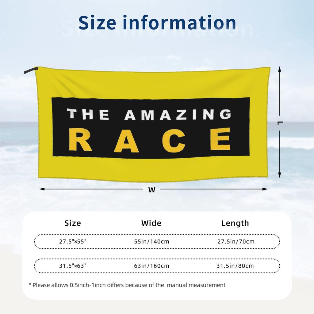 roudtour amazing race Beach Towel Soft Microfiber Quick Dry Absorbent Quick Towels For Bath