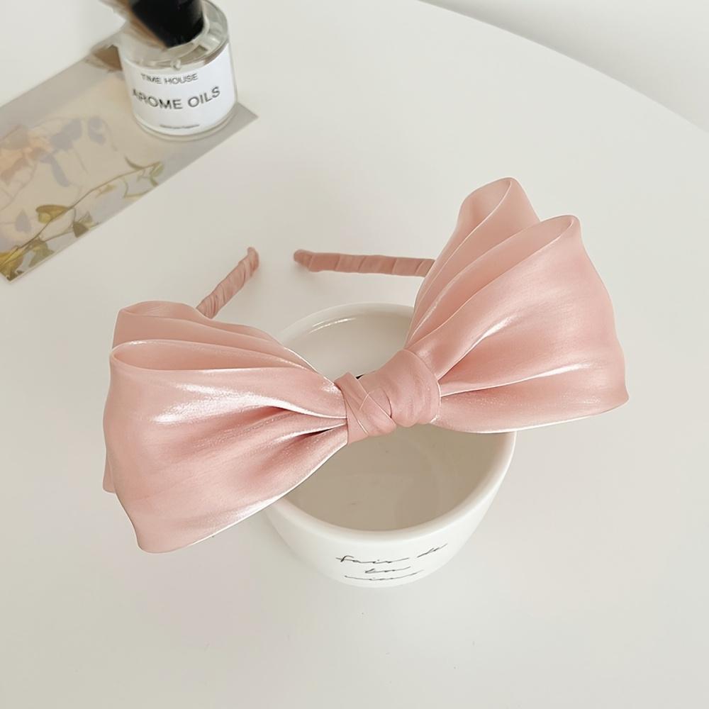 Double Layer Oversized Bow Headband for Ladies | Elegant Solid Color Simple Versatile Shopping Party Hair Clip