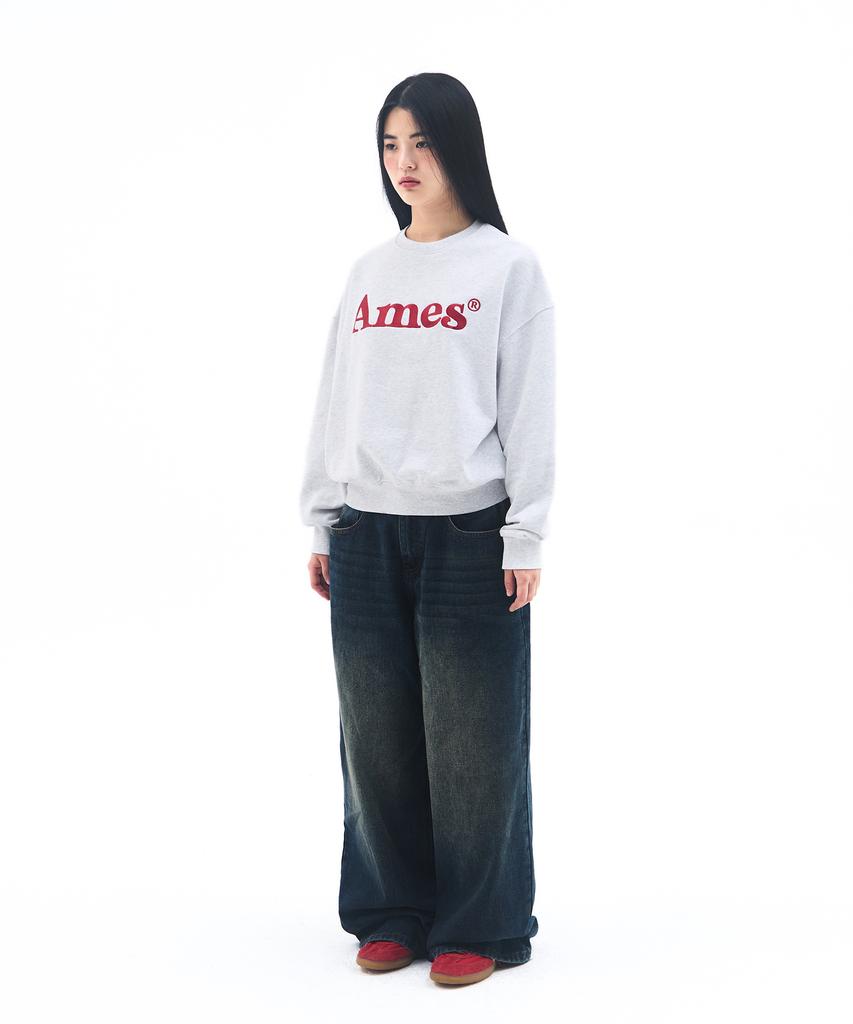 AMES-WORLDWIDE Basic Logo Sweatshirt Light Gray