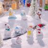 Miniature Cute Snowman Figurines Christmas Decoration DIY Crystal Bottle Accessories Holiday Snowman Set For Festive Décor