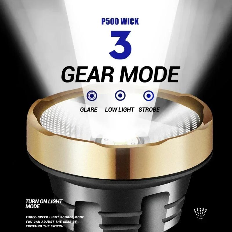 Super Bright LED Flashlight Rechargeable Generation Quad Core IPX6 Waterproof Camping Outdoor Adventure Flashlight