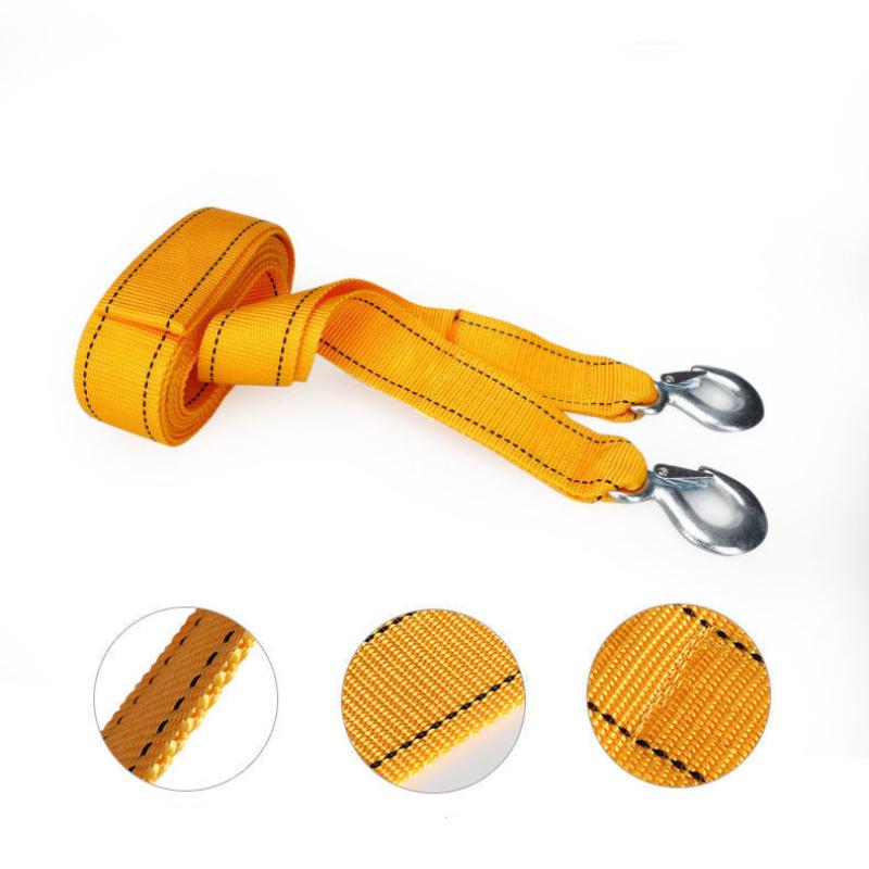 Car Trailer Rope Rescue Rope Eagle Hook Traction Rope Strong Thickening and Durable 4 Meters Double-layer Trailer Belt