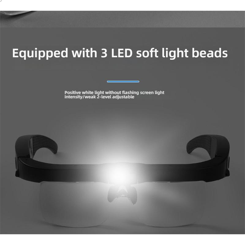 USB rechargeable 5 sets of different magnification spectacle reading magnifiers with light reading glasses and myopia glasses 12539DC2