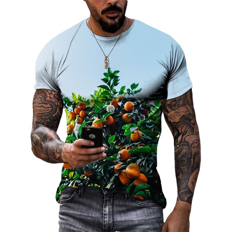 Летние забавные футболки с рисунком овощей и фруктов, мужские модные оригинальные футболки с короткими рукавами с 3D принтом, топы