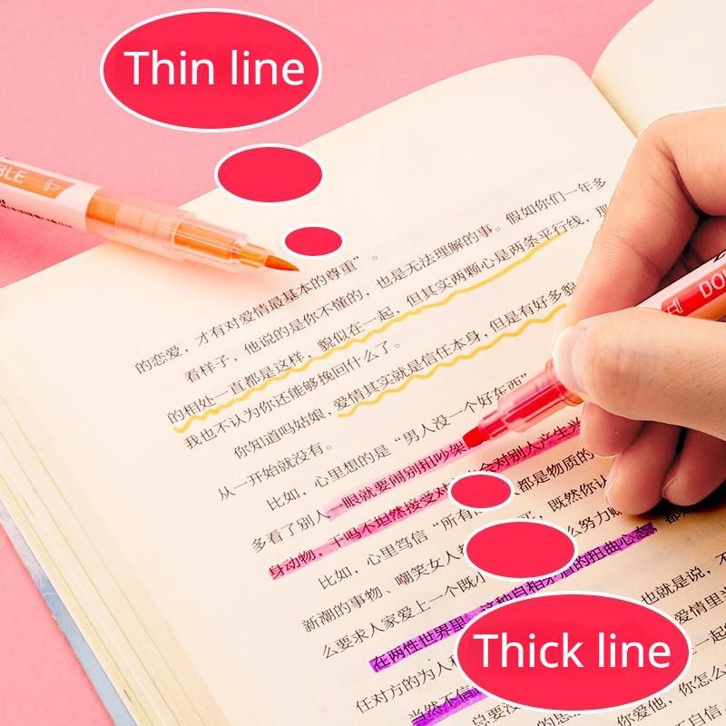 3/6 шт. Двухцветные маркеры-ручки, флуоресцентные ручки, маркеры для рисования, двухсторонние маркеры, пастельные канцелярские принадлежности