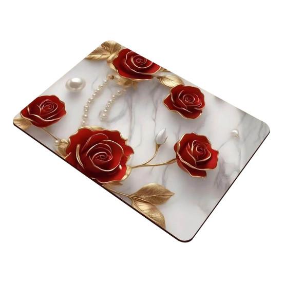 3D Floral Placemat Diatomaceous Earth Absorbent Flower Placemat Non-slip Decorative Heat Insulation Mat for Dining Table Home Decor