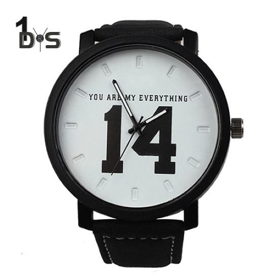 Унисекс Кварцевые наручные часы с номером на циферблате из искусственной кожи для пар