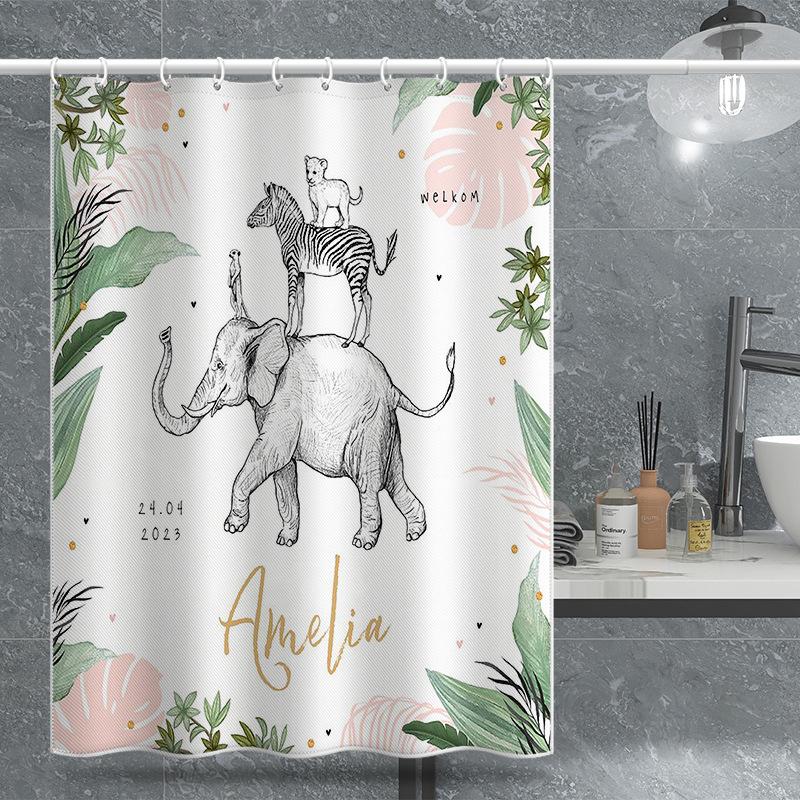 Bathroom Thickened Waterproof Curtain Mildew Proof Shower Curtain Shower Partition Curtain Shower Curtain Bathroom Curtain Free Perforation