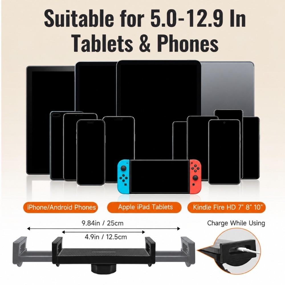 Carbon Steel Alloy Tablet Stand 360 Degree Rotatable Universal Tablet Holder  Desk Setup