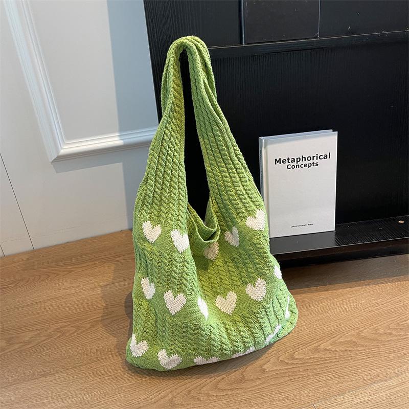 2023 Summer Ladies' Handmade Wool Knit Love Shoulder Bag