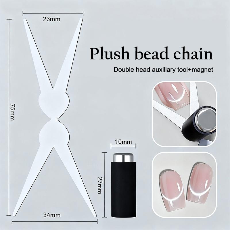 New French Dual Ended French Cat Eye Magnet Tool Y-Shaped Plate Magnetic Auxiliary Tool Gel Polish Magnet Rod Tool DIY