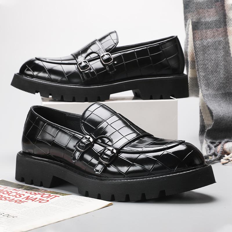 Designer Brand Men's Leather Casual Shoes Fashionable Low Top Loafers Massage Sole Men's Work Shoes Versatile for Commuting