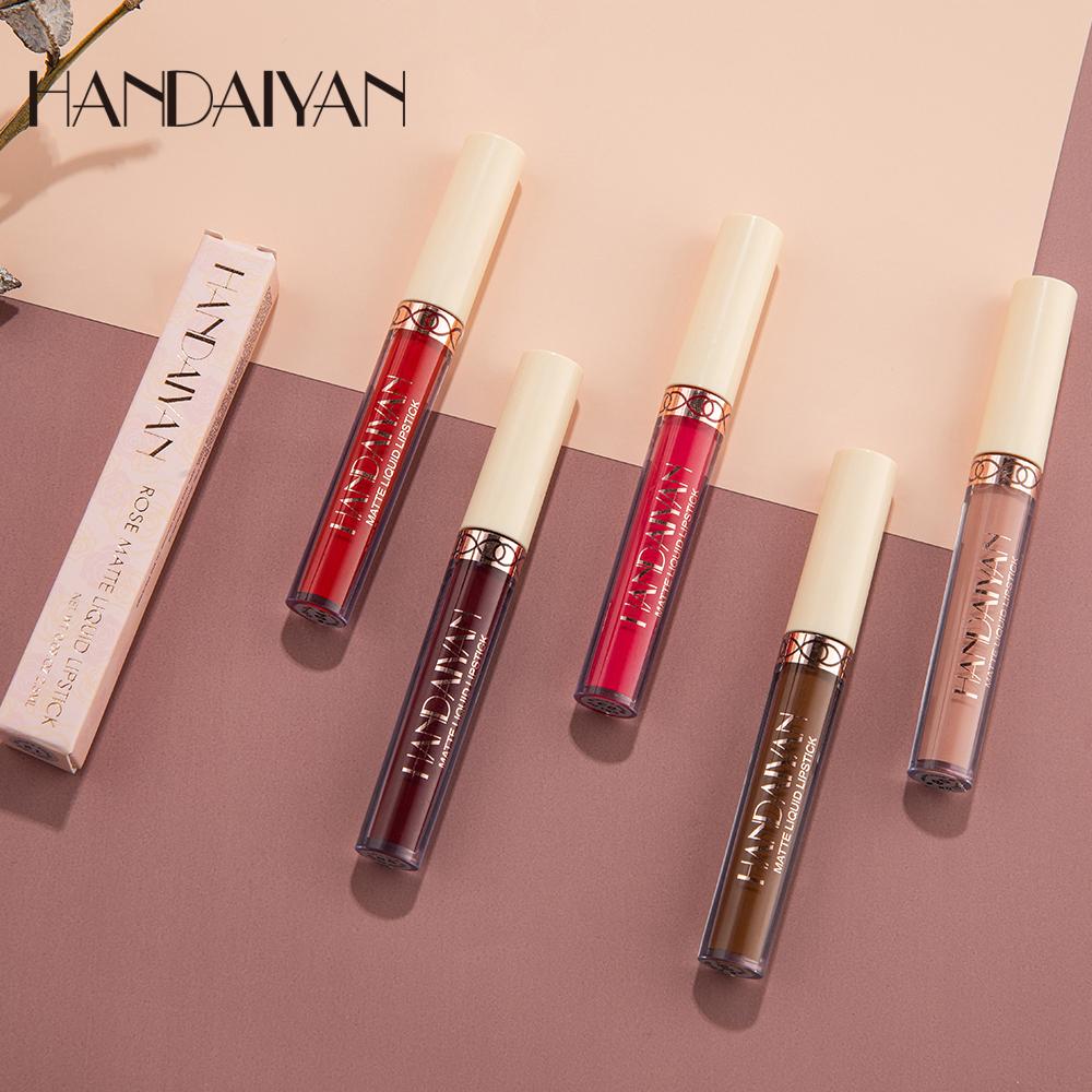 HANDAIYAN Матовая Жидкая Помада - Водостойкая, Стойкая, с Вариантом Блесток в 12 Ярких Цветах