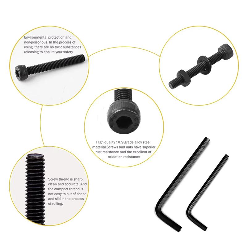 Комплект из 420 шайб с чашеобразной головкой и гаек, шестигранный ключ, M2x (4/6/8/10/14/16/18/20) мм