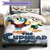 Cuphead Vintage Stars Bedding Quilt Set Quilt Cover Pillowcase Home Decoration Birthday Gift (1 * duvet cover + 2 * pillowcase, without core)