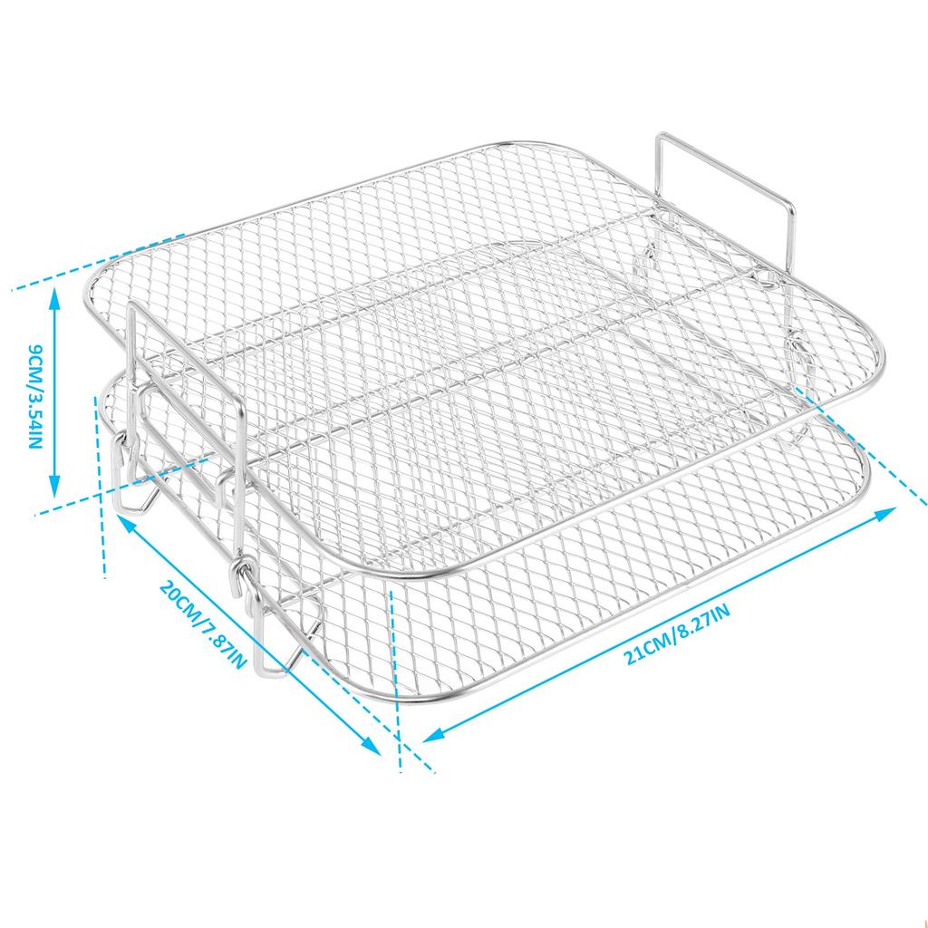 Air Fryer Rack 1/2/3 Layer Stainless Steel Grill Dehydrator Stacking Rack Removable Air Fryer Accessories Kitchen Cooking Tools