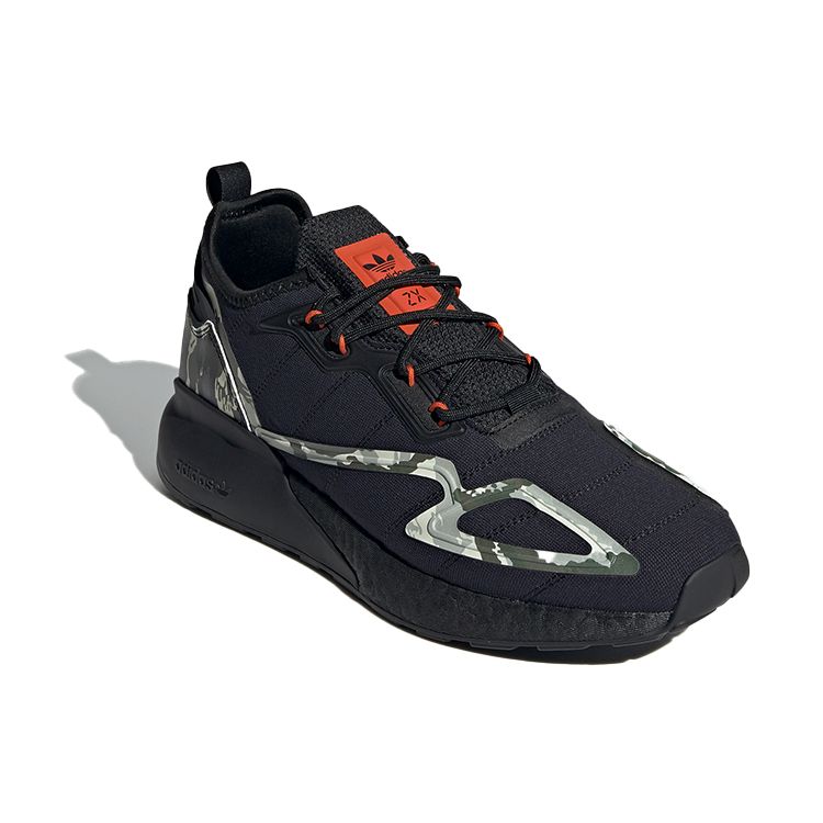 adidas Кроссовки унисекс ZX 2K Boost Black Camo Core-Black Collegiate-Orange GW2328