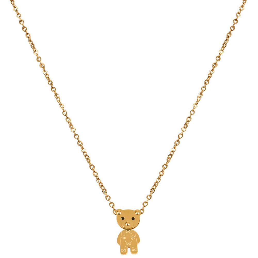 Simple Women Hip Hop Stainless Steel Exquisite Fashion Jewelry Bear Pendant Necklace Clavicle Chain