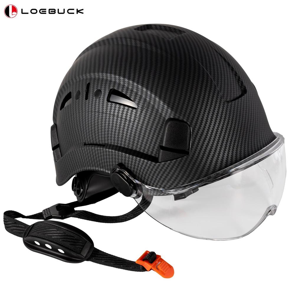 Защитный шлем LOEBUCK с узором из углеродного волокна, каски, одобренная строительством каска, регулируемый вентилируемый защитный шлем ANSI Z89.1 для мужчин, женщин,