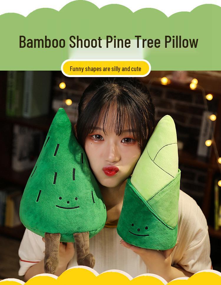 Милая плюшевая игрушка-подушка в виде сосны и бамбукового ростка для детей