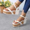 Fashion Women Sandals 2024 New Summer Strap Platform Heels Women Simple Comfortable Soft-soled Wedge Flip-Flops Shoes Women Sandals