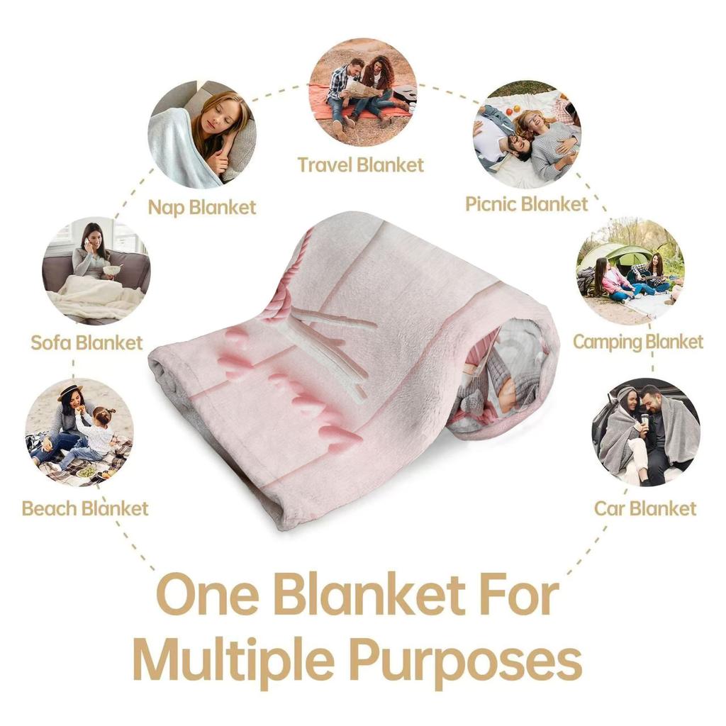 Pastel Gnome Couple Swing Throw Blanket Warm Throw Lightweight Cozy Flannel Cover for Living Room Christmas Valentine's Day Gift