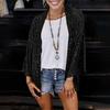 Women Sequin Coat Long Sleeve Open Front Solid Color Jacket Solid Color Spring Autumn Mid-length Cardigan