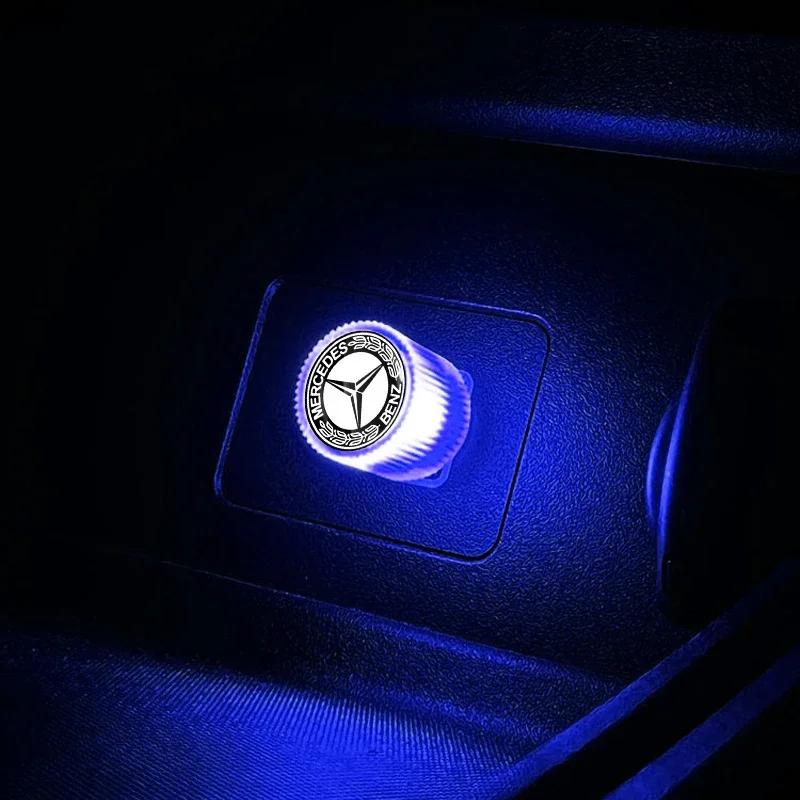 AABIH1 Car Emblem USB Atmosphere Light Portable Car Mini LED Lamp Caps Stickers For Mercedes-Benz C320 CL55 CL600 CL65 C240 C280 C320
