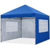 MASTERCANOPY брезентовая палатка с боковыми стенками и окном, комплект из 4 уличных стальных каркасов, простая сборка для кемпинга, коммерческая, однокнопочная штора/боковая часть (3М, Синий)