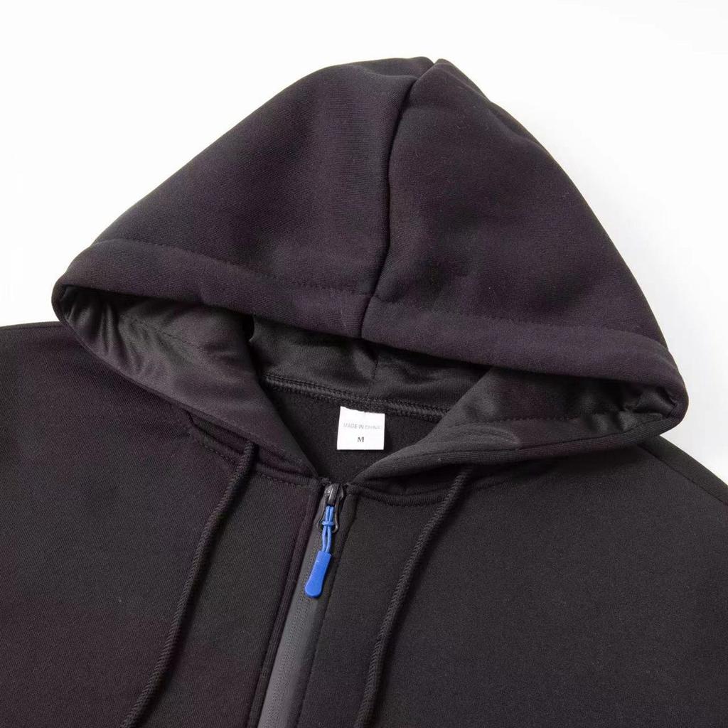 Мужская толстовка с капюшоном на молнии, карманный кардиган, мужская спортивная повседневная толстовка большого размера