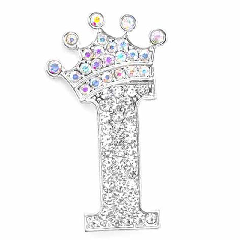 Fashion Crown 26 Initial Letters A To Z Crystal Rhinestone Brooch Pins Women