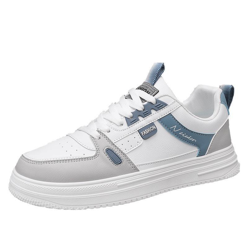 Весенние и осенние кожаные легкие спортивные туфли мужские новые универсальные маленькие белые туфли нескользящие трендовые повседневные туфли нишевые бордовые туфли