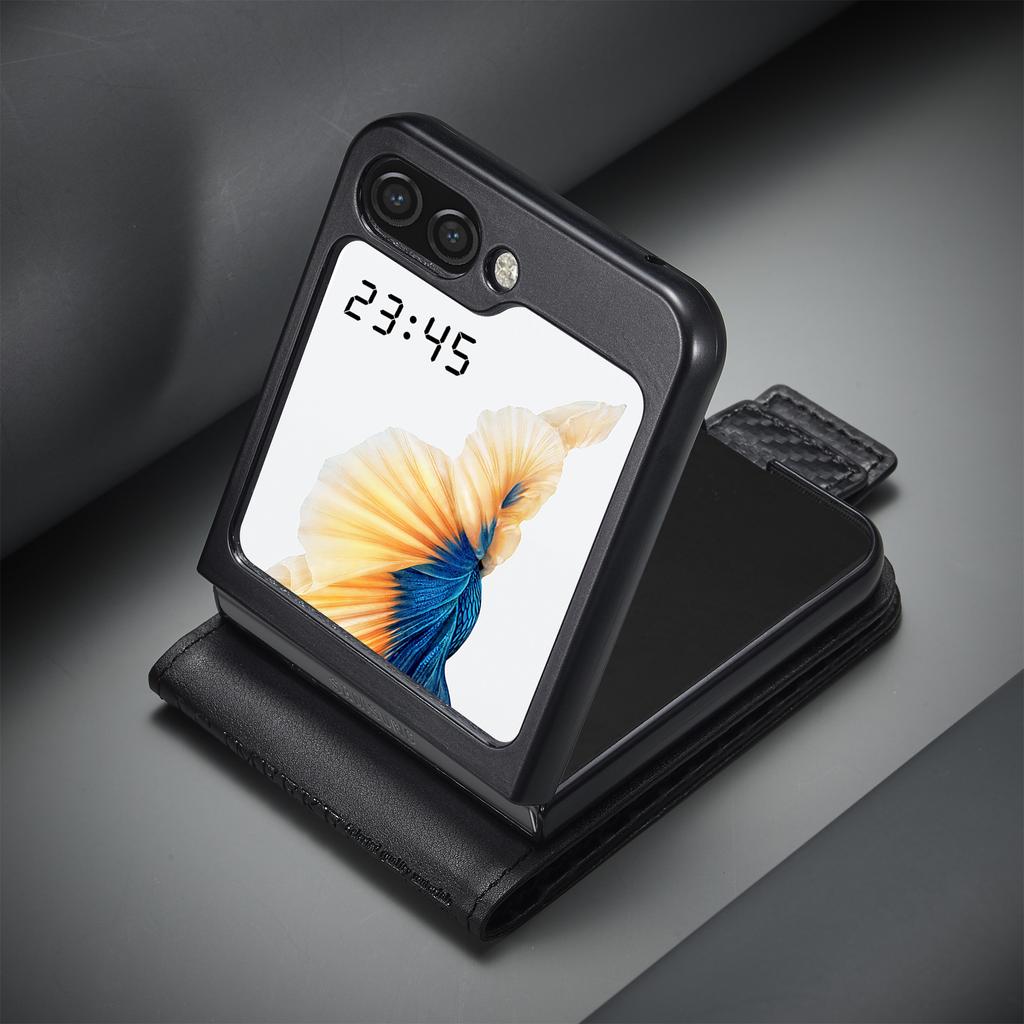 Кожаный чехол из углеродного волокна для Samsung Galaxy Z Flip 5 4 3 5G Flip5 Flip4 Flip3 Z Fold 3 4 5, магнитный флип-кошелек, держатель для карт, сумка для телефона Etui