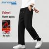 Jeanswest Men's Winter Fleece-Lined Corduroy Straight-Leg Pants