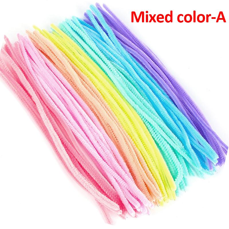 100/10pcs Colorful Chenille Stems Pipe Cleaners Plush Tinsel Stem Wired Sticks Twist Stick Hair Strip DIY Craft Educational Toys