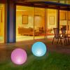 GWSOLAR Solar Ball Lights, 30cm Diameter (Set of 2), Frosted Glass Texture for a Volumetric Lighting and Relaxing Space Seven Color Cycles and Color