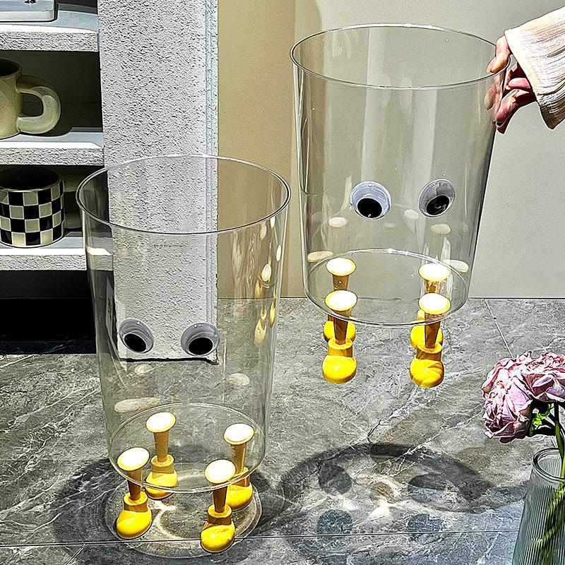 Милый прозрачный мусорный бак для дома и офиса