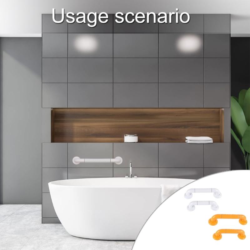 Stainless Steel Shower Handrail with Glowing Features 500 Pound Weight Bearing Antislip Grip for Bathing Safety