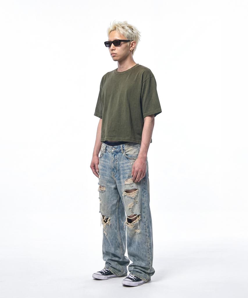 C WEAR BY THE GENIUS Мужская укороченная футболка Хаки