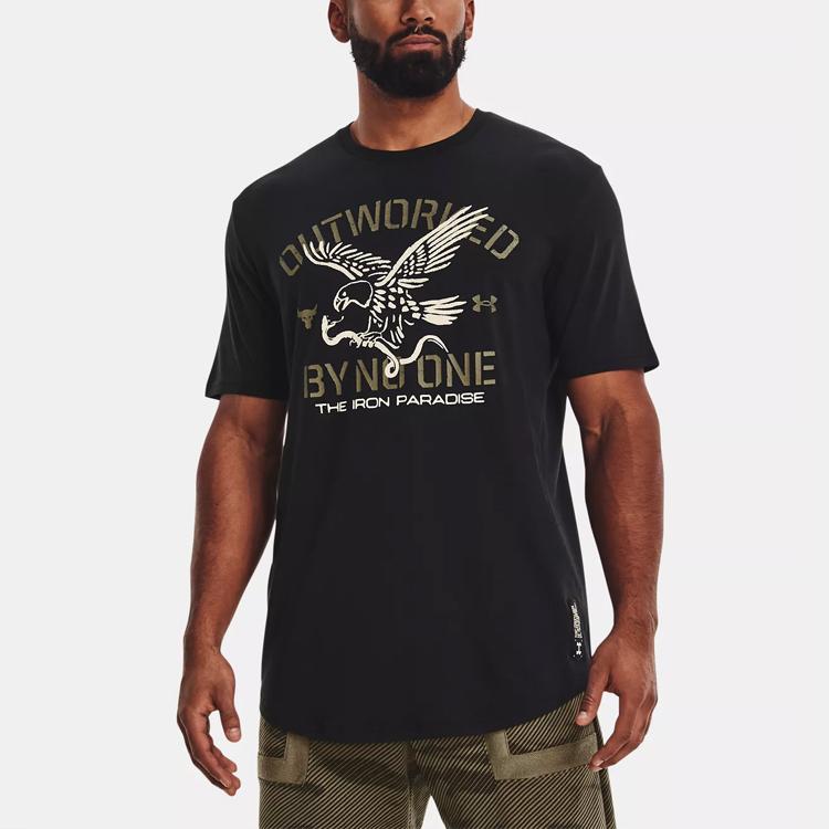 Under Armour Мужская футболка Project Rock Outworked с коротким рукавом и рисунком, черная 1370490-001