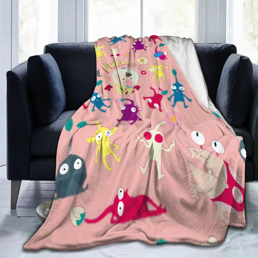 Multifunction Funny Pikmin Fweeee Blanket Accessories Home Decorative Throw Blankets Lightweight Thin Fleece for Couch