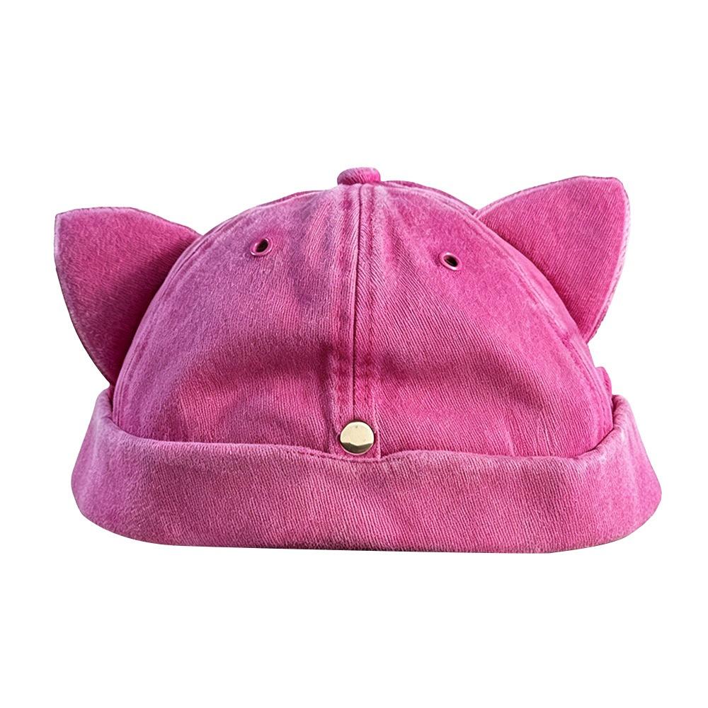 Sun protection Cat Ears Brimless Hat Water Washed Sun Hats Cute Beanie Hat