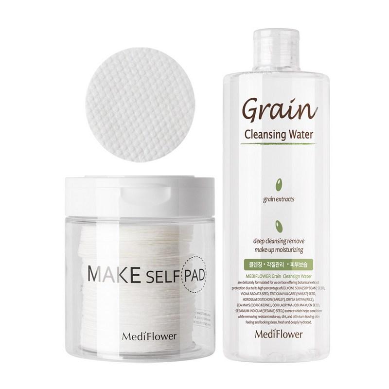 Mediflower Grain Cleansing Water 500ml 1 pcs + Make Self Pads, 1 pcs