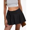 Европейская и американская женская мини-юбка, плиссированная спортивная мини-юбка со шнурком, плиссированная высокая талия, сексуальная короткая юбка для катания на коньках