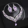 2Pcs/set Crystal Bridal Necklaces Earrings Elegant Necklace Earrings Set  Banquet