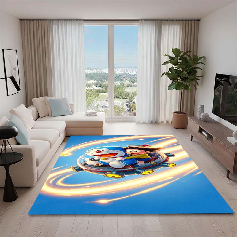 Cute Doraemon Rug, Suitable for Playrooms, Bedrooms, Living Rooms, Sofas, and Other Home Décor; Non-slip Children's Mat.